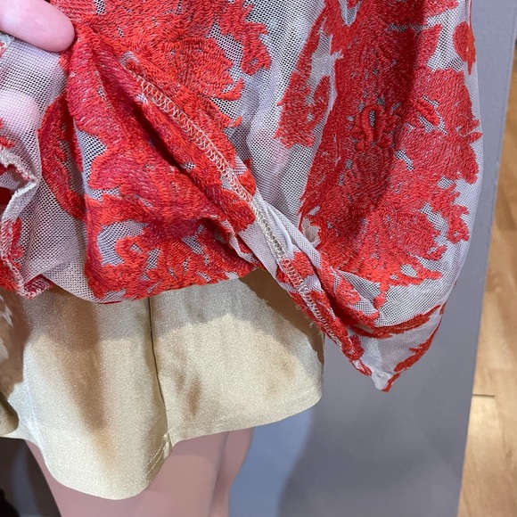 For Love & Lemons rust beige lace off shoulder dress - Picture 10 of 15